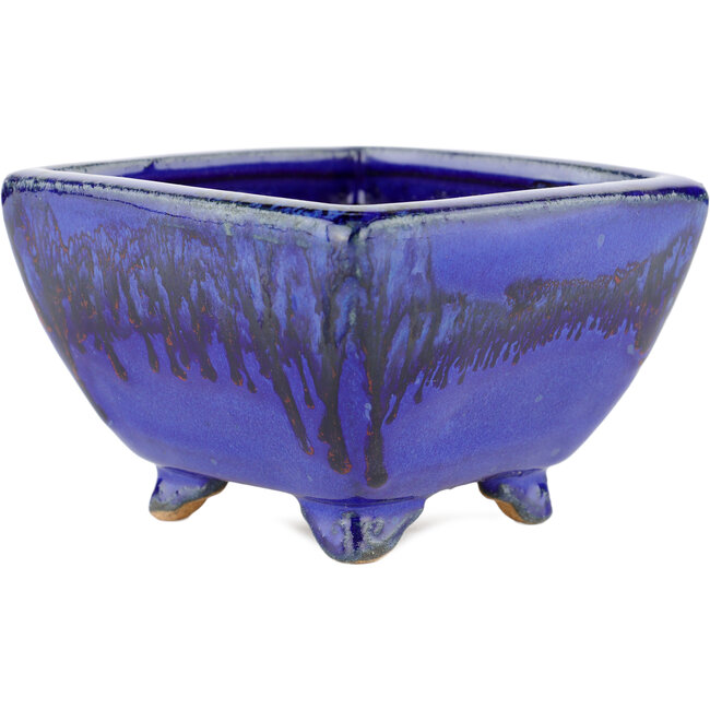 Vaso bonsai quadrato blu - 125 x 125 x 85 mm