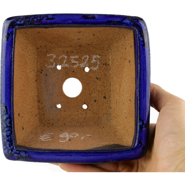 Vaso bonsai quadrato blu - 125 x 125 x 85 mm