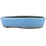 Oval blue bonsai pot by Koyou - 153 x 124 x 29 mm