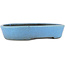 Oval blue bonsai pot by Koyou - 153 x 124 x 29 mm