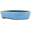 Oval blue bonsai pot by Koyou - 153 x 124 x 29 mm