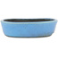 Oval blue bonsai pot by Koyou - 153 x 124 x 29 mm