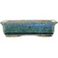 Rectangular blue bonsai pot by Koyou - 133 x 100 x 31 mm