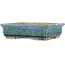 Rectangular blue bonsai pot by Koyou - 133 x 100 x 31 mm