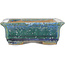 Rectangular blue bonsai pot by Koyou - 133 x 100 x 31 mm