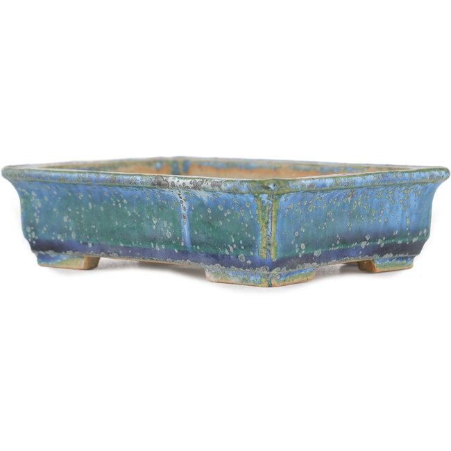 Maceta rectangular para bonsái azul de Koyou - 133 x 100 x 31 mm