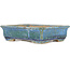 Rectangular blue bonsai pot by Koyou - 133 x 100 x 31 mm