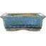 Rectangular blue bonsai pot by Koyou - 133 x 100 x 31 mm