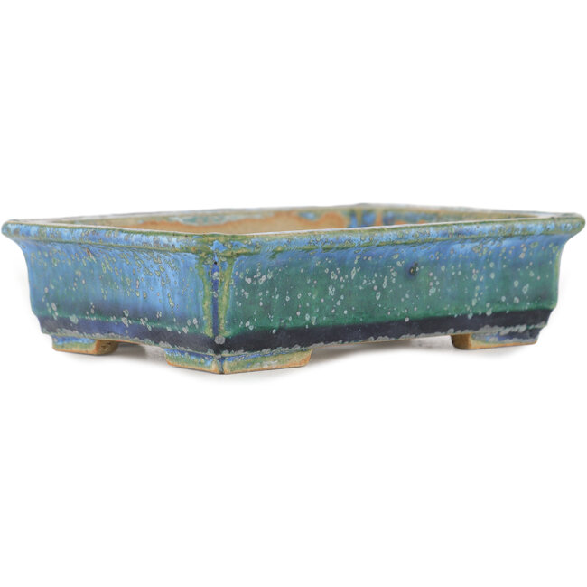 Maceta rectangular para bonsái azul de Koyou - 133 x 100 x 31 mm