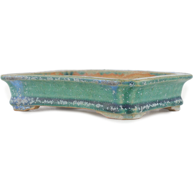 Vaso bonsai rettangolare verde di Koyou - 166 x 118 x 32 mm