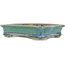 Rectangular green bonsai pot by Koyou - 166 x 118 x 32 mm