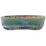 Oval green bonsai pot by Koyou - 184 x 145 x 34 mm