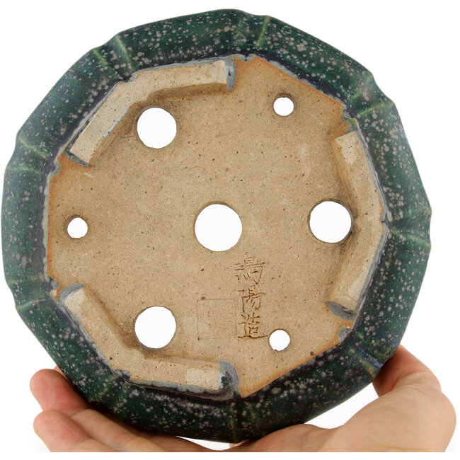 Pot à bonsaï Lotus vert par Koyou - 155 x 155 x 40 mm