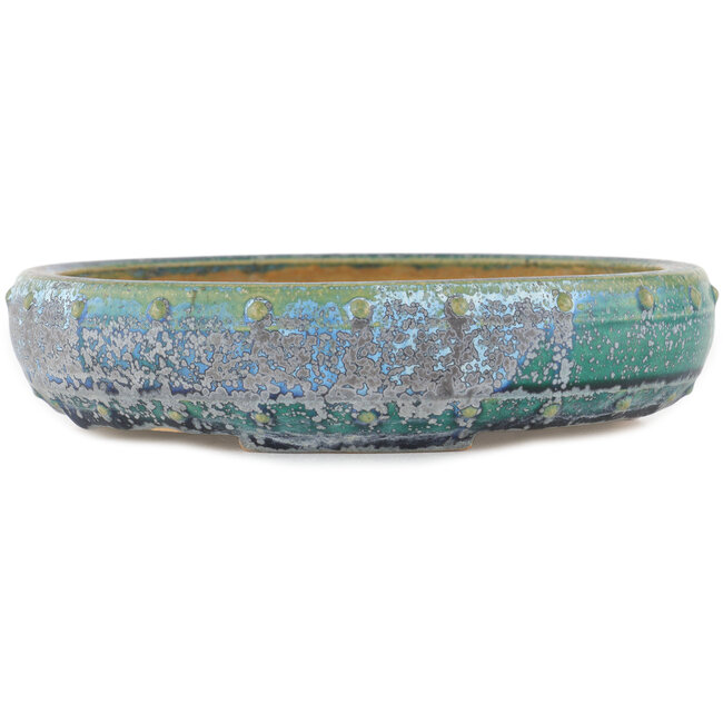 Vaso bonsai rotondo verde di Koyou - 190 x 190 x 40 mm