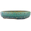 Round green bonsai pot by Koyou - 190 x 190 x 40 mm