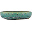 Round green bonsai pot by Koyou - 190 x 190 x 40 mm