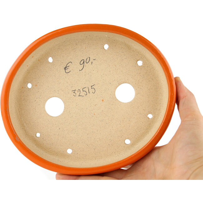 Ovale oranje bonsaipot - 168 x 143 x 32 mm