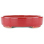 Oval red bonsai pot - 168 x 143 x 32 mm