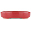 Oval red bonsai pot - 168 x 143 x 32 mm