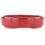 Oval red bonsai pot - 168 x 143 x 32 mm