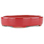 Oval red bonsai pot - 168 x 143 x 32 mm