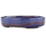 Oval blue bonsai pot - 168 x 143 x 32 mm