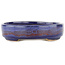 Oval blue bonsai pot - 168 x 143 x 32 mm