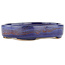 Oval blue bonsai pot - 168 x 143 x 32 mm