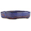 Oval blue bonsai pot - 168 x 143 x 32 mm