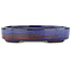 Oval blue bonsai pot - 168 x 143 x 32 mm