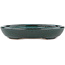 Oval green bonsai pot - 171 x 146 x 28 mm