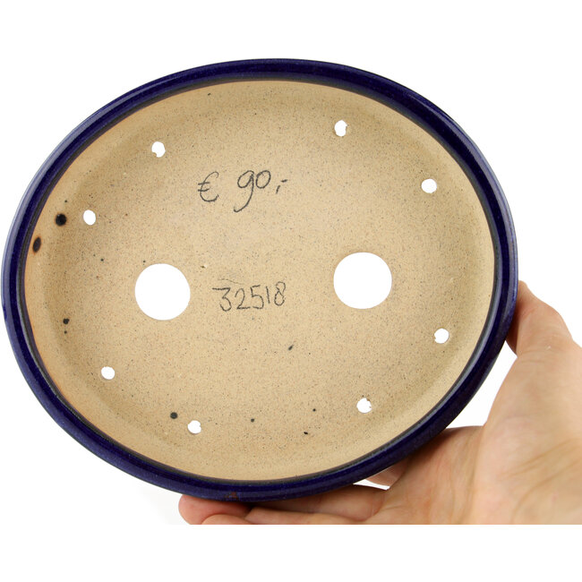 Ovale blauwe bonsaipot - 168 x 143 x 32 mm