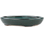 Oval green bonsai pot - 171 x 146 x 28 mm