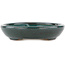 Oval green bonsai pot - 171 x 146 x 28 mm