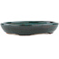 Oval green bonsai pot - 171 x 146 x 28 mm