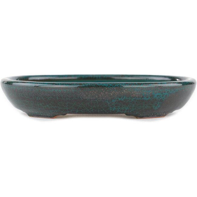 Maceta para bonsái ovalada verde - 171 x 146 x 28 mm