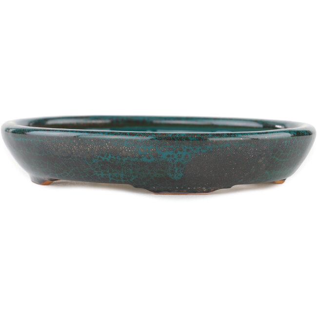 Ovaler grüner Bonsaitopf – 171 x 146 x 28 mm
