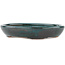 Oval green bonsai pot - 171 x 146 x 28 mm