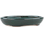 Oval green bonsai pot - 171 x 146 x 28 mm