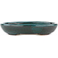 Oval blue bonsai pot - 171 x 146 x 28 mm