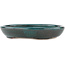 Oval blue bonsai pot - 171 x 146 x 28 mm