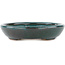 Oval blue bonsai pot - 171 x 146 x 28 mm