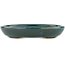 Oval blue bonsai pot - 171 x 146 x 28 mm