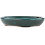 Oval blue bonsai pot - 171 x 146 x 28 mm