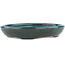 Oval blue bonsai pot - 171 x 146 x 28 mm