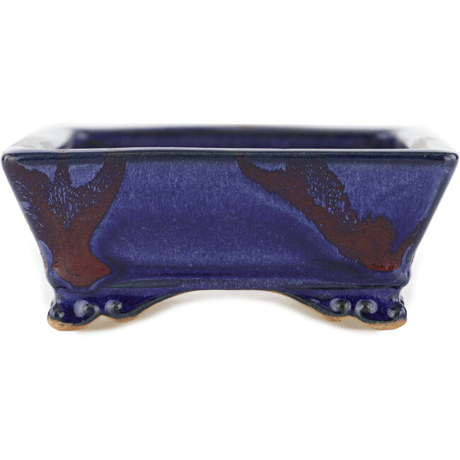 Rectangular blue bonsai pot - 140 x 112 x 45 mm