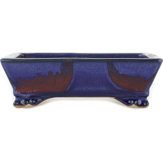 Rectangular blue bonsai pot - 140 x 112 x 45 mm