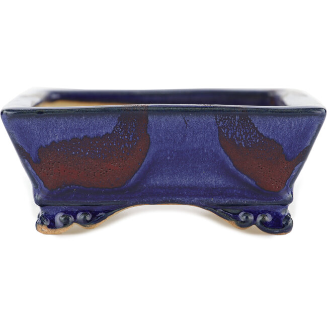 Rechteckiger blauer Bonsaitopf – 140 x 112 x 45 mm