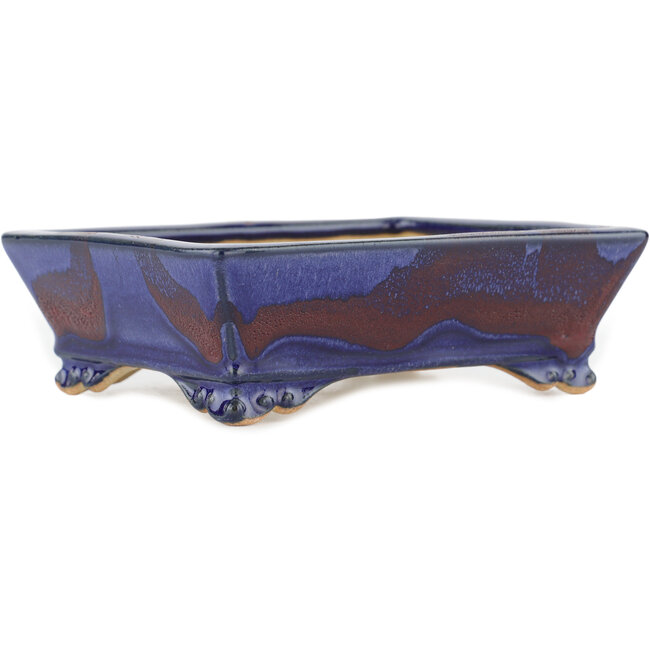 Rechthoekige blauwe bonsaipot - 140 x 112 x 45 mm