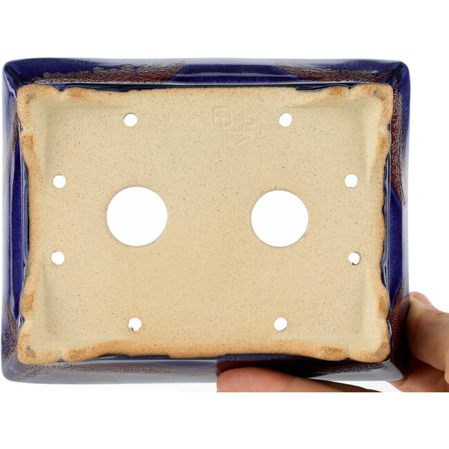 Maceta rectangular para bonsái azul - 140 x 112 x 45 mm